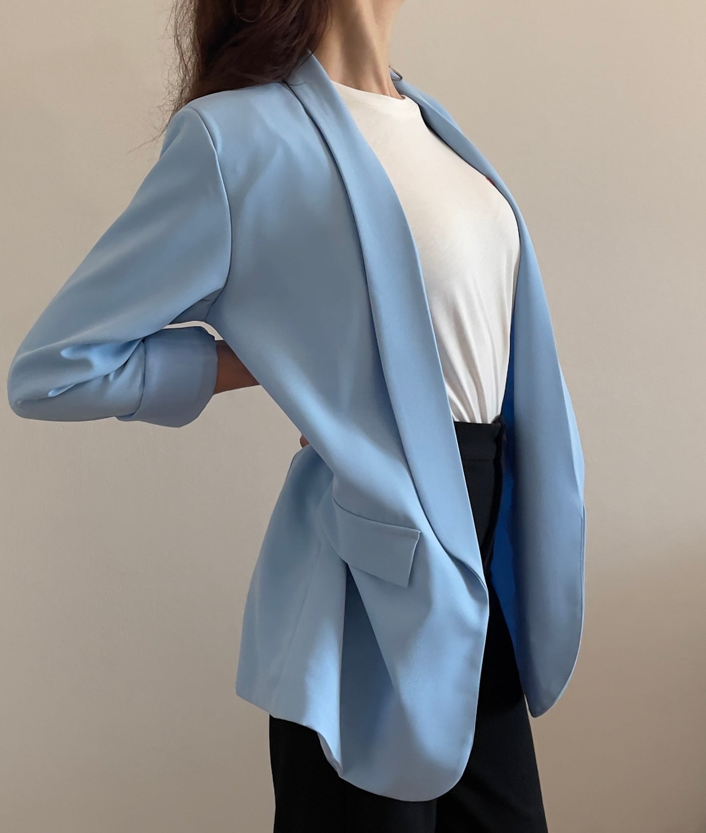 BLAZER MANICA CLASSICA AZZURRO - Paprika