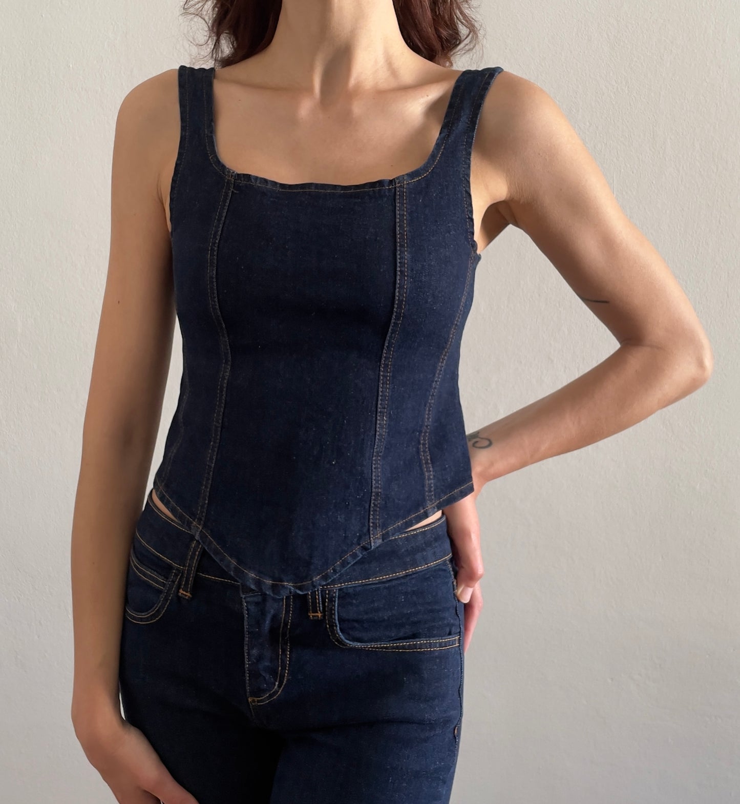 TOP JEANS CORSETTO