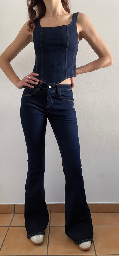 TOP JEANS CORSETTO