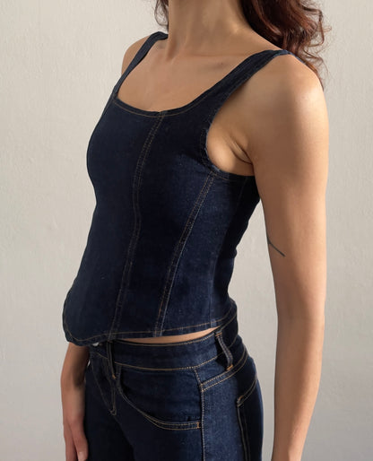 TOP JEANS CORSETTO