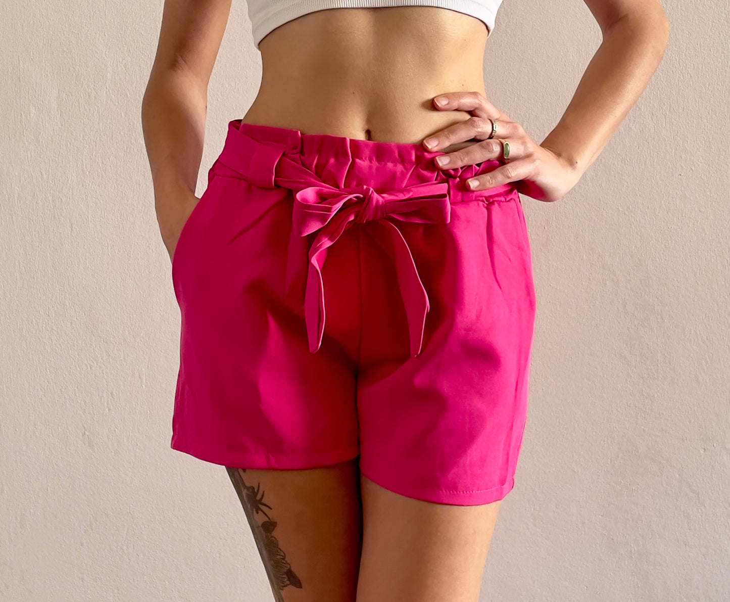 SHORT CINTURA NODO FUCSIA