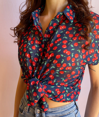 CAMICIA NODO BLU CILIEGIE